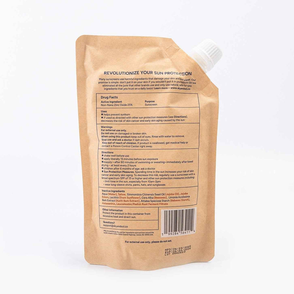 Face and Body Sunscreen Kraft Bag SPF 50 - 500g