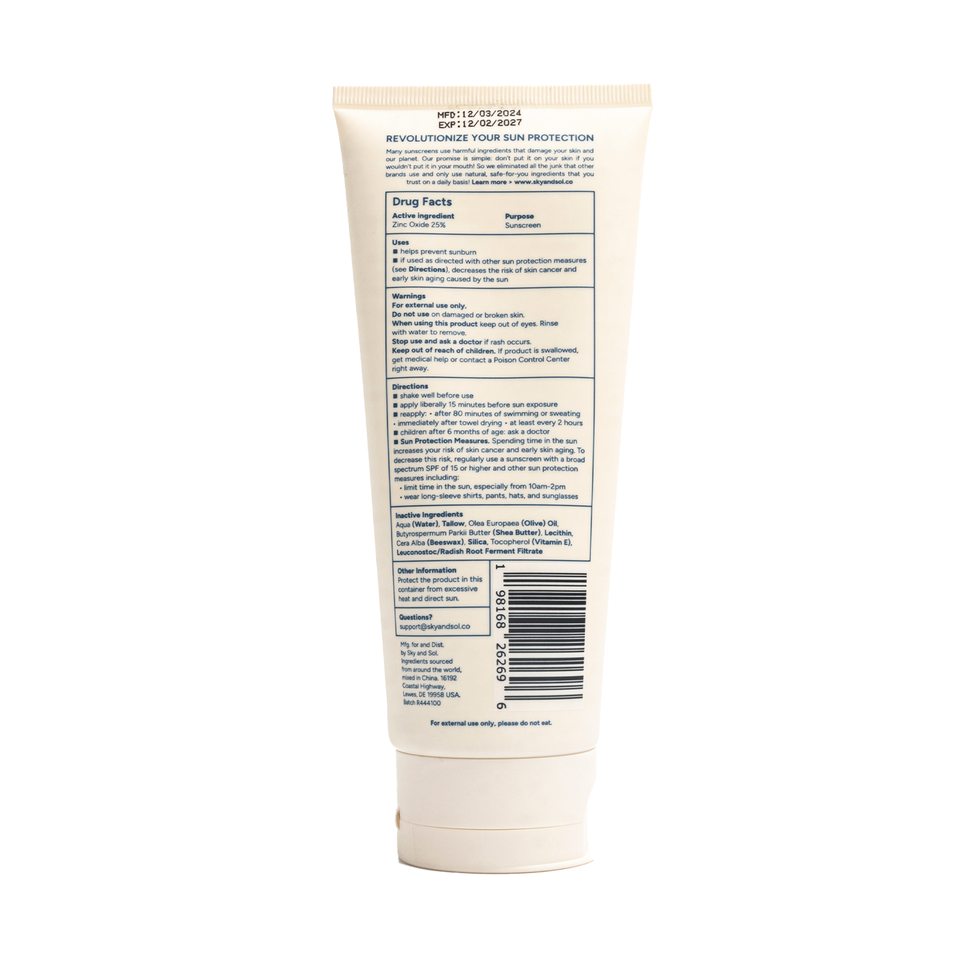 Sky and Sol Body Sunscreen SPF 50 7.05 oz (INT)
